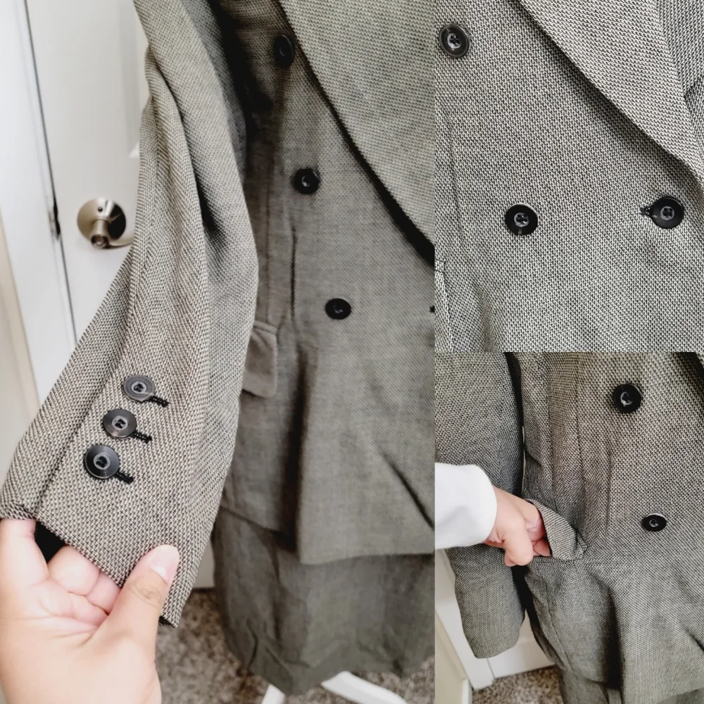 ESCADA Vintage Gingham Suit Set, Suit Blazer & Pencil Skirt - Picture 6 of 16